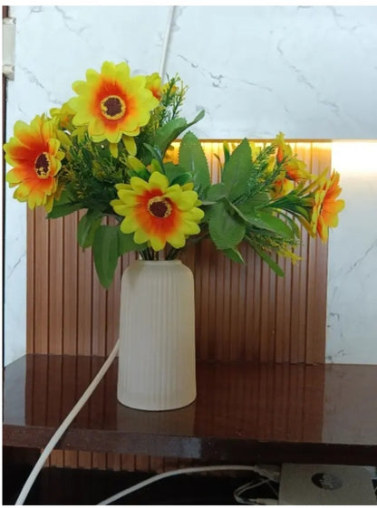 Elegant Beige Donut Ceramic Vase - Modern Ring Shape